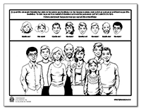 Vignette de la feuille d’activité identification des personnes, décrite dans la version textuelle qui suit immédiatement.