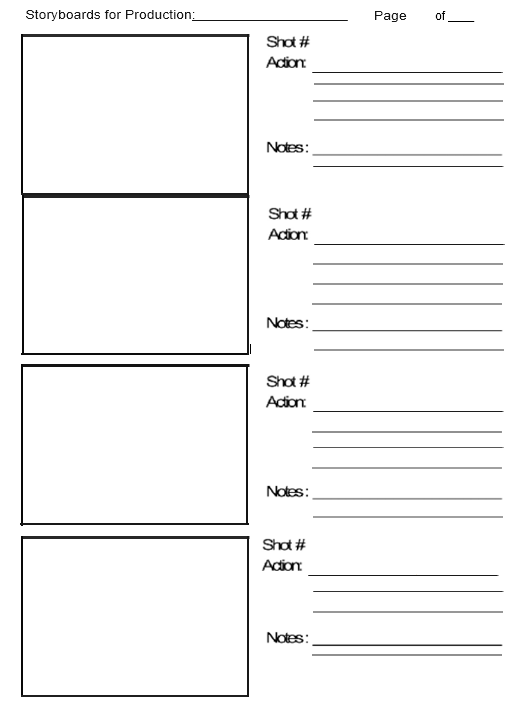 Storyboards for Production template