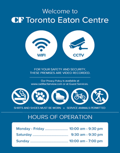 Figure 4: Affiche installée au CF Toronto Eaton Centre de mai à juin 2018